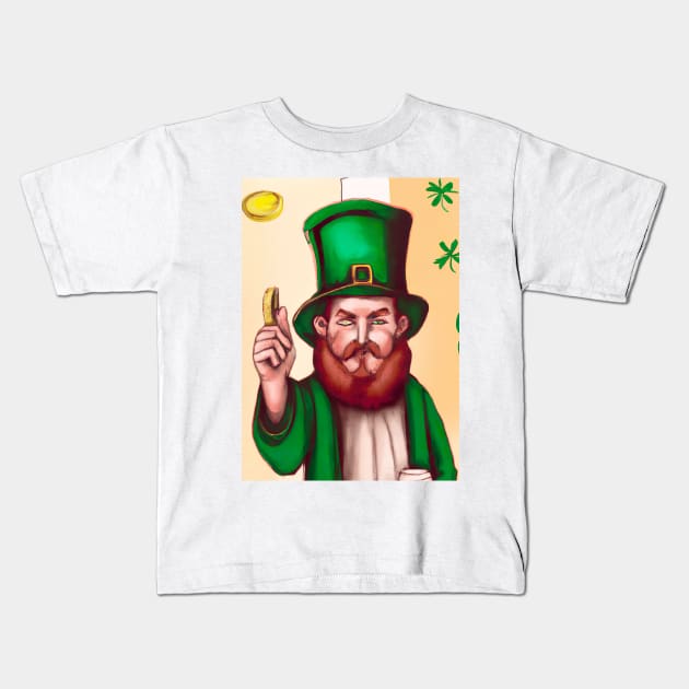 St Patrick Painting Kids T-Shirt by Eternal Experience